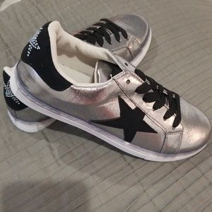 Silver sneakers